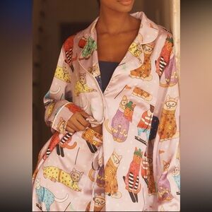 Karen Mabon Cat Print Pajama Set